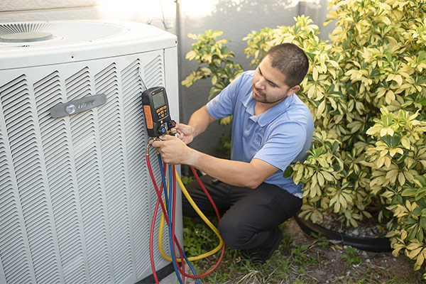 Technician Checking HVAC Condition